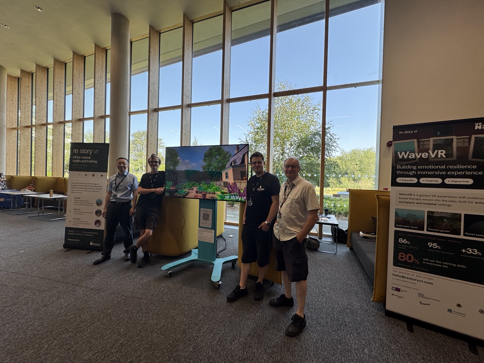 Mu Mu and the RestoryVR team at the WaveVR stand at Merged Futures 8